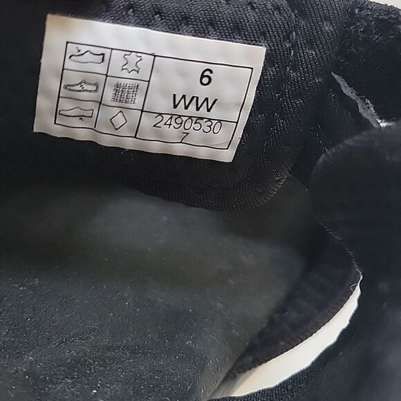 6 WIDE SAS BLACK VELCRO LEATHER ADJUSTABLE COMFORT ACTIVE SANDALS 6W LIKE NEW - Picture 10 of 11